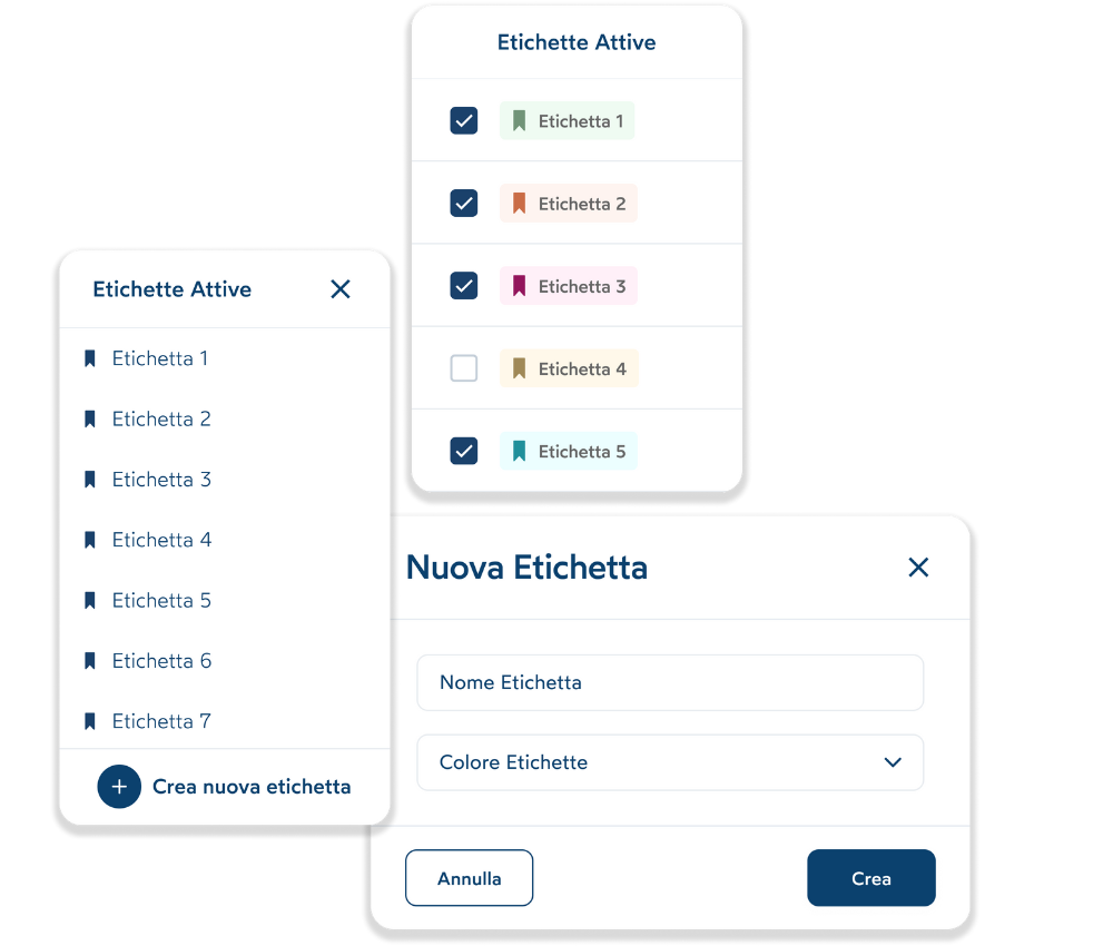 requiro drive - modulo collabora - etichette